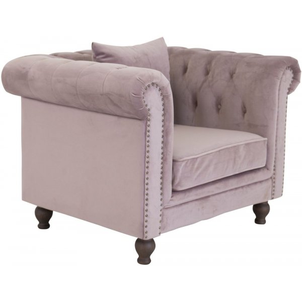 Churchill chesterfieldfåtölj - Rosa sammet Churchill chesterfieldfåtölj - Rosa sammet