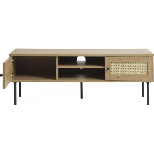 Banc multimédia Menu - Chêne/rotin artificiel Banc multimédia Menu - Chêne/rotin artificiel