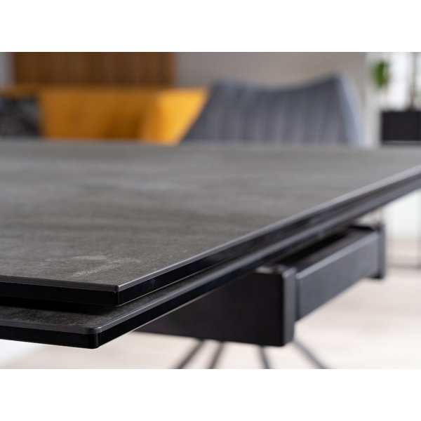 Table à manger Salvadore 120-180 x 80 cm - Gris/noir Table à manger Salvadore 120-180 x 80 cm - Gris/noir