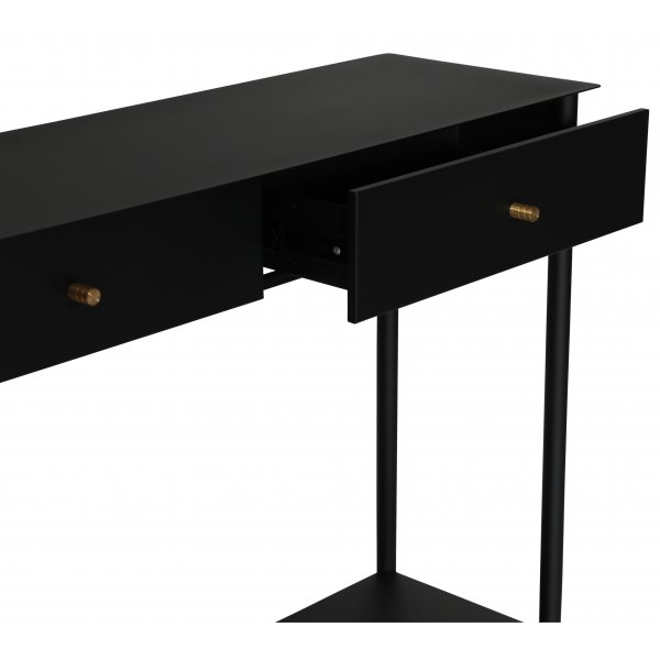 Flash konsolbord 100 x 31 cm - Svart / Mssing