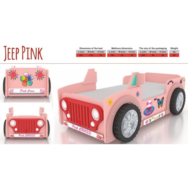 Jeep Marta rosa - 90 x 190 cm