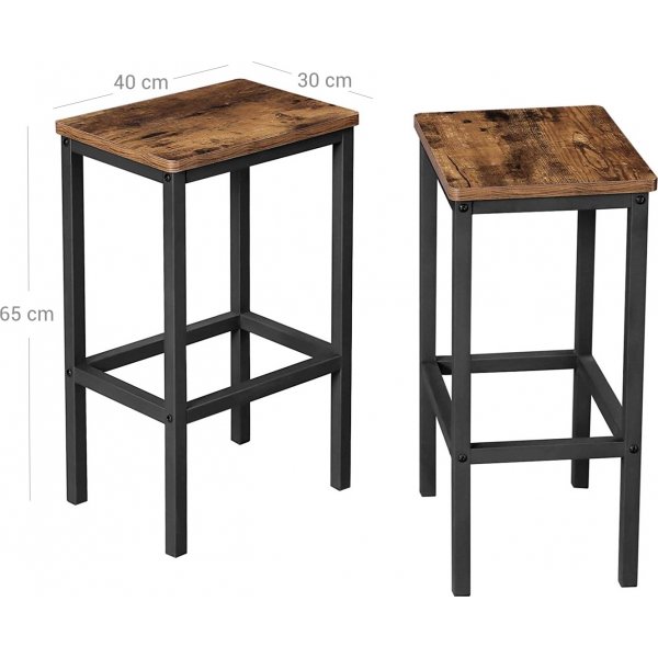 Tabouret de bar Gunnar, pack de 2 - Marron/noir Tabouret de bar Gunnar, pack de 2 - Marron/noir