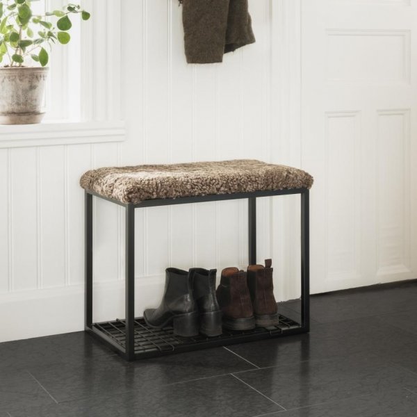Palle sittb�nk Ljusbrun/svart - 60 x 35 x 50 cm