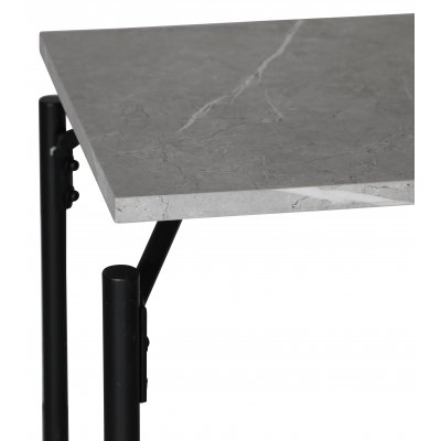 Wayne sidobord med hylla 40 x 40 cm - Ljusgr marmor (Foliering) + Mbeltassar
