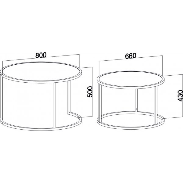 Table basse Tambur 66/80 cm - Noyer/noir