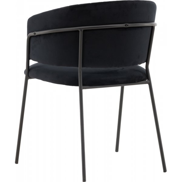 Chaise de salle à manger Selma - Velours noir Chaise de salle à manger Selma - Velours noir