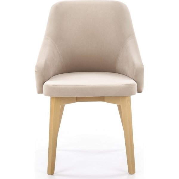 Chaise de salle à manger Catrin - Beige (Velours) / Bois Chaise de salle à manger Catrin - Beige (Velours) / Bois