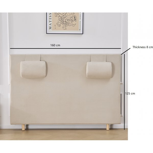 Sänggavel med nackkuddar 160 x 125 cm - Beige Sänggavel med nackkuddar 160 x 125 cm - Beige