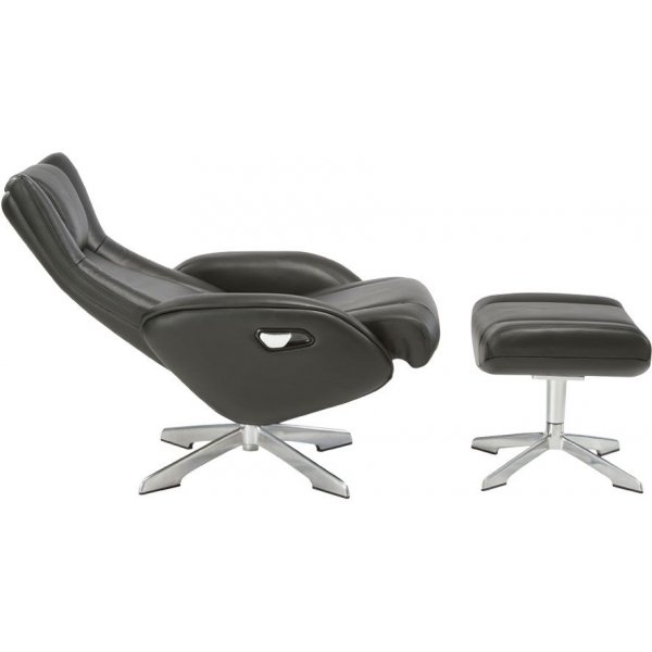 Fauteuil Riga avec repose-pieds - Noir Fauteuil Riga avec repose-pieds - Noir