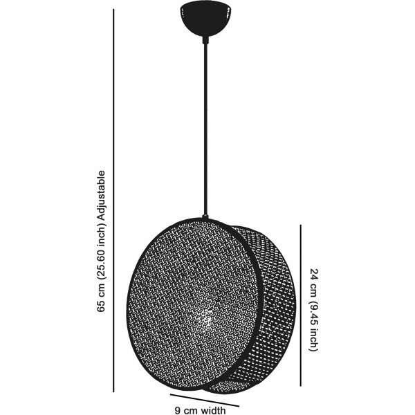 Drum taklampa - Beige/svart
