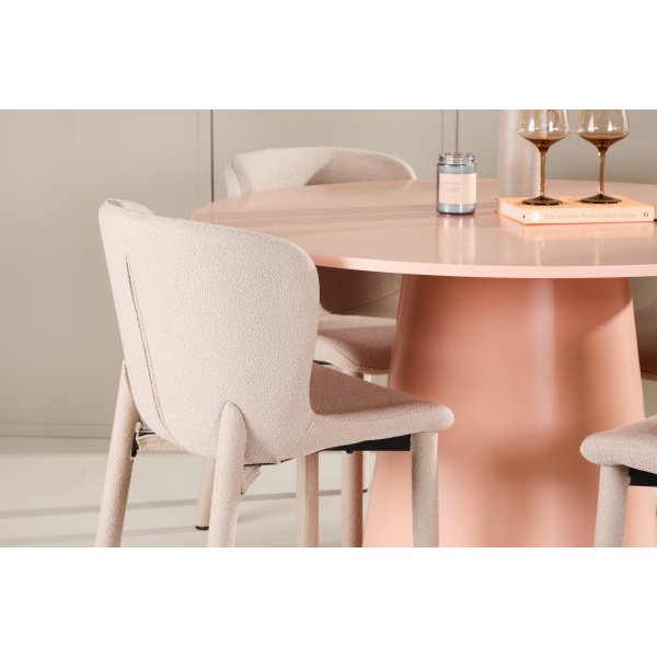Matbord Lanzo med 4 st Astoria stolar - Beige/rosa Matbord Lanzo med 4 st Astoria stolar - Beige/rosa