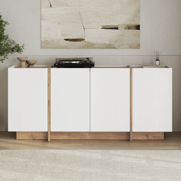Sideboard Dromma 180 cm - Vit/Atlantic Pine