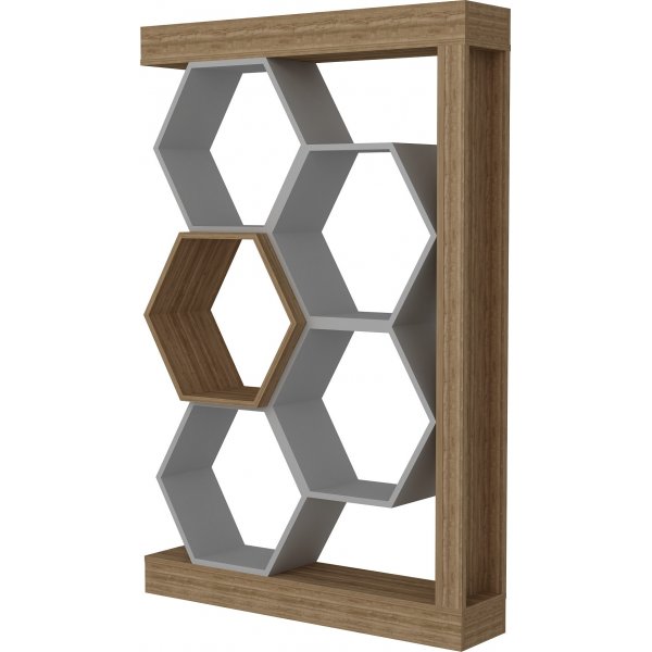 Bibliothèque Artemis - Blanc/noyer Bibliothèque Artemis - Blanc/noyer