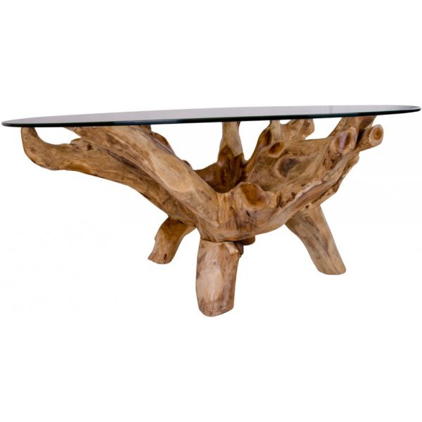 Amazonas Table basse 110 x 110 cm - Teck/verre Amazonas Table basse 110 x 110 cm - Teck/verre