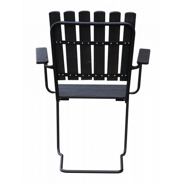 Utestol Vaxholm i fjderstl - Svart + Textilskydd fr utembler