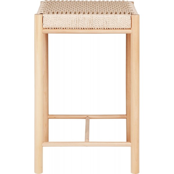 Tabouret de bar Abano en bois avec assise en corde