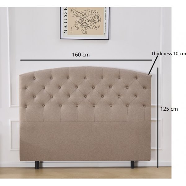 Sänggavel med knappar 160 x 125 cm beige - Capetown Sänggavel med knappar 160 x 125 cm beige - Capetown