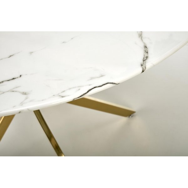 Raymond matbord Ø100 cm - Vit marmor/guld Raymond matbord Ø100 cm - Vit marmor/guld
