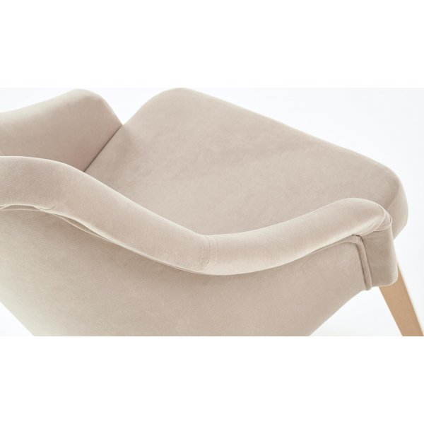 Chaise de salle à manger Catrin - Beige (Velours) / Bois Chaise de salle à manger Catrin - Beige (Velours) / Bois