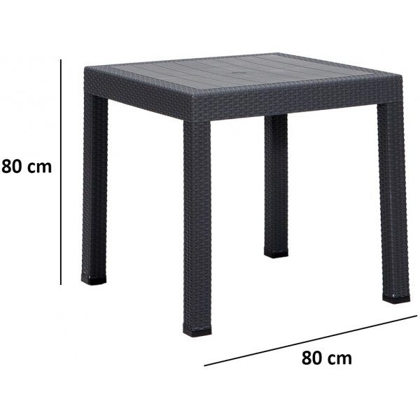 Meco tuintafel 80 x 80 cm - Antraciet