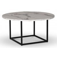 Sintorp runt soffbord Ø90 cm - Vit marmor (Exklusivt laminat) Sintorp runt soffbord Ø90 cm - Vit marmor (Exklusivt laminat)