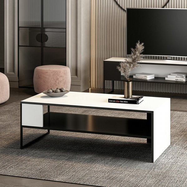 Concord salontafel 120 x 60 cm - Wit/zwart Concord salontafel 120 x 60 cm - Wit/zwart