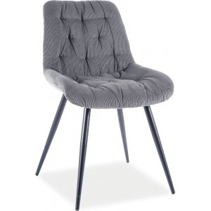 Chaise de salle  manger Vimle - Velours ctel gris