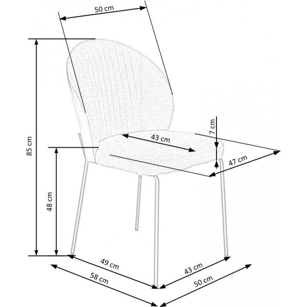 Chaise de salle à manger Cadeira 471 - Gris/noir Chaise de salle à manger Cadeira 471 - Gris/noir