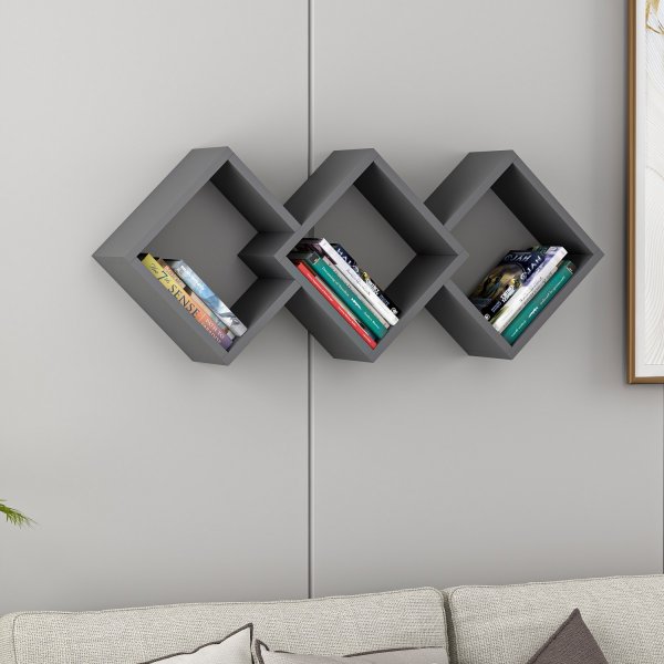 Galaxy wandplank Antraciet