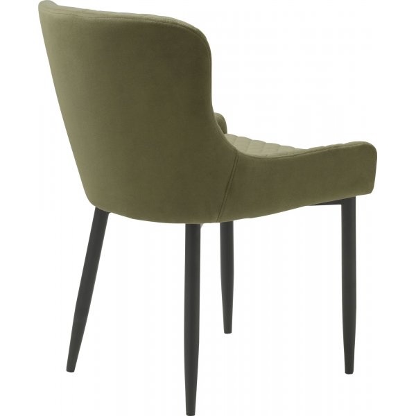 Bernt stol i olivegrön sammet med diamant mönster Bernt stol i olivegrön sammet med diamant mönster