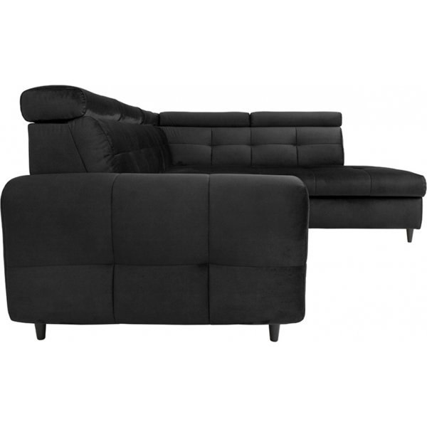 Canapé-lit d\\\'angle Matras avec bout ouvert à droite - Noir Canapé-lit d\\\'angle Matras avec bout ouvert à droite - Noir