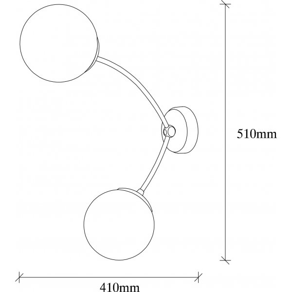 Kromozom wandlamp 3001 - Zwart/wit