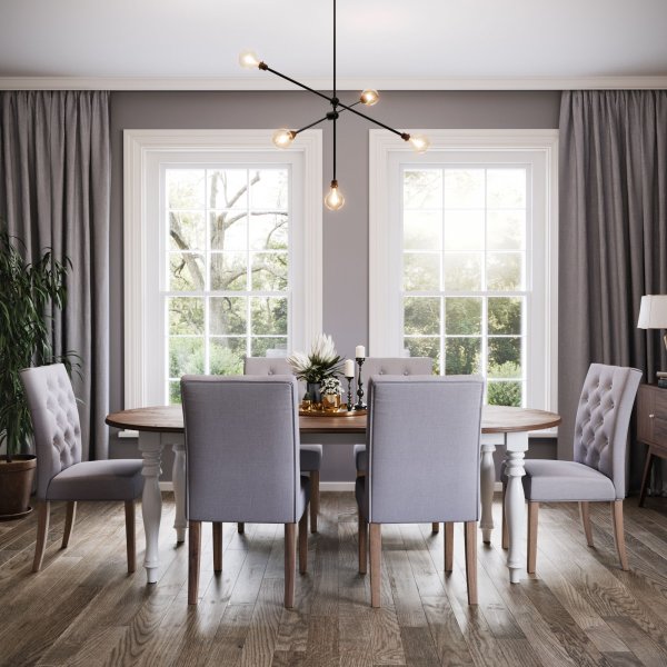 Victoria stort ovalt matbord 230x110 cm - Vit/Brunbets Victoria stort ovalt matbord 230x110 cm - Vit/Brunbets