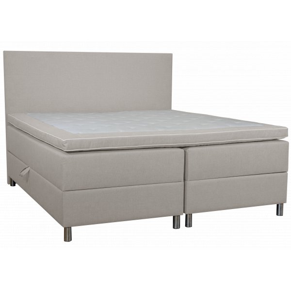 Bed met opbergruimte beige 160x200 cm