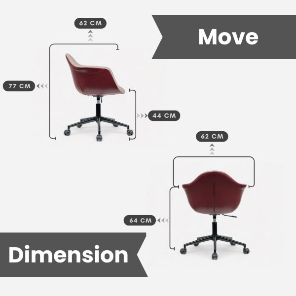 Chaise de bureau Move - Rouge/crme