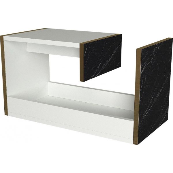 Ravenna sidobord 29,5 x 35 cm - Vit/guld/svart Ravenna sidobord 29,5 x 35 cm - Vit/guld/svart