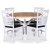Tromsö matgrupp; runt matbord 120 cm - Vit / oljad ek med 4 st Fårö stolar med kryss i rygg, sits i svart PU