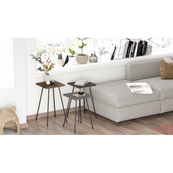 Luiz satsbord 29 x 29 cm - Gr/mrkGr/brons