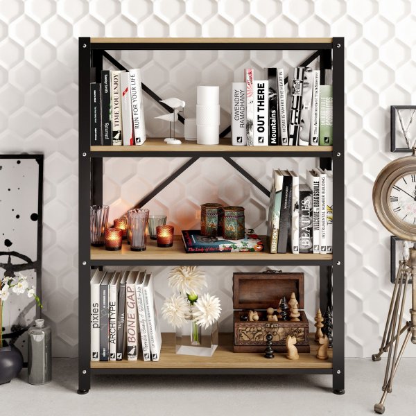 Shenna bokhylla - Valnöt/svart Shenna bokhylla - Valnöt/svart