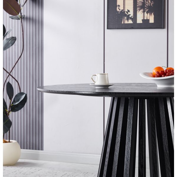 Inez runt matbord Ø120 cm - Svartbetsad ek Inez runt matbord Ø120 cm - Svartbetsad ek