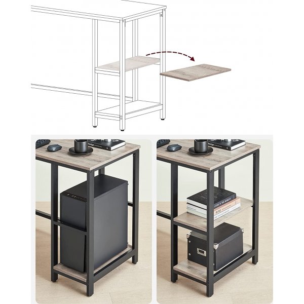 Rami hrnskrivbord 138/138 x 49 cm - Grbeige/svart