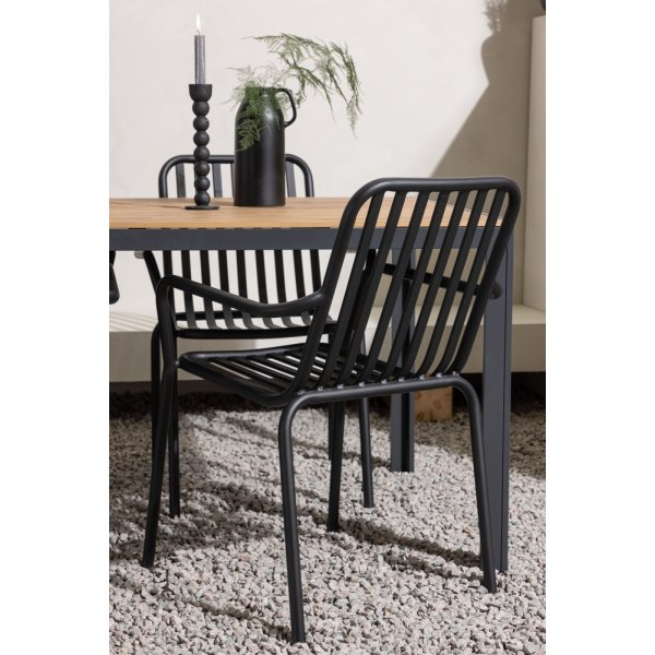 Break utematgrupp med 4 st Peking stolar - Svart/Natur Break utematgrupp med 4 st Peking stolar - Svart/Natur