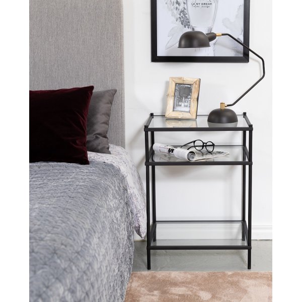 Tiffany Sängbord höjd 70 cm med glashylla 70 x 50 x 40 cm Tiffany Sängbord höjd 70 cm med glashylla 70 x 50 x 40 cm