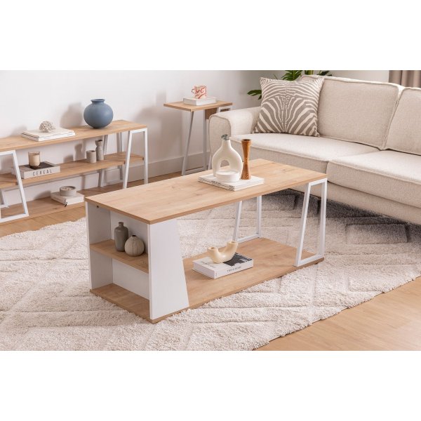 Table basse Lissa 120 x 50 cm - Chêne saphir/blanc Table basse Lissa 120 x 50 cm - Chêne saphir/blanc