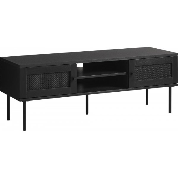 Meuble TV Menu en mlamin chne teint noir