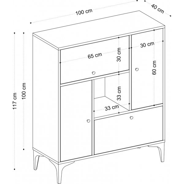 Armoire Pera - Chêne saphir/noir Armoire Pera - Chêne saphir/noir
