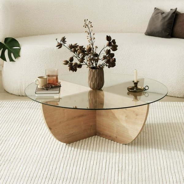 Table basse Lily Ø90 cm - Chêne saphir Table basse Lily Ø90 cm - Chêne saphir