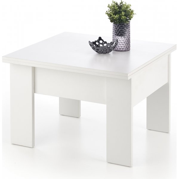 Table basse relevable et abaissante Serafin 80-160 x 80 cm - Blanc Table basse relevable et abaissante Serafin 80-160 x 80 cm - Blanc