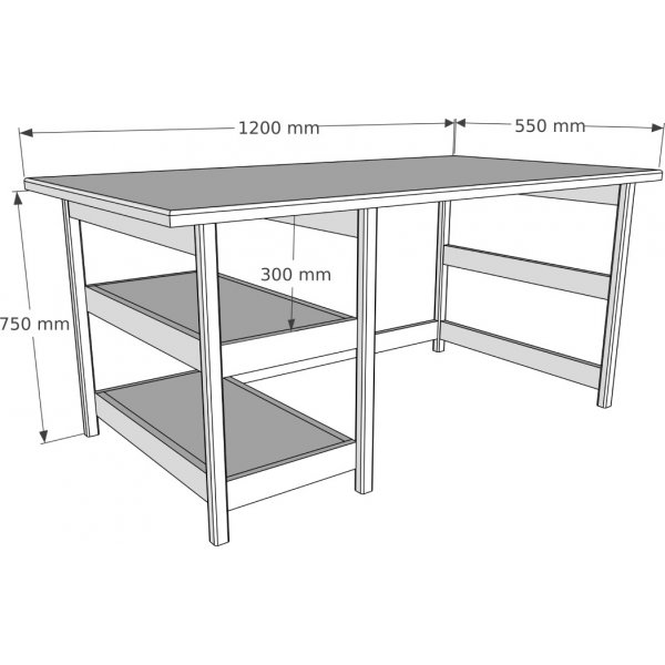 City skrivbord 120x55 cm - Furu