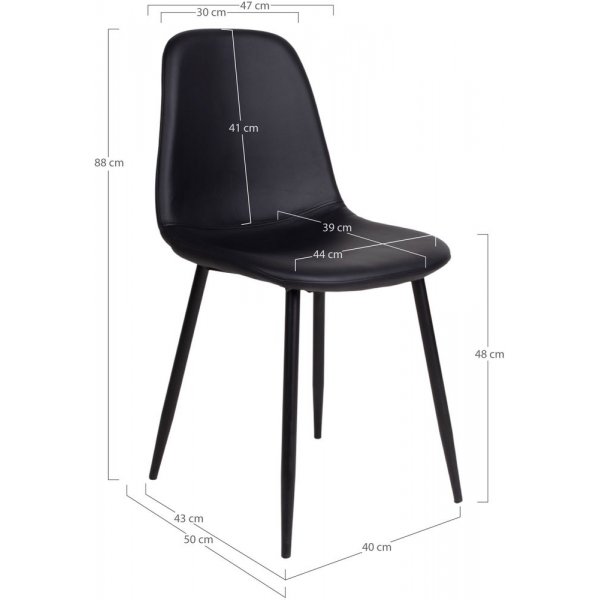 Stockholm matstol i svart konstlder